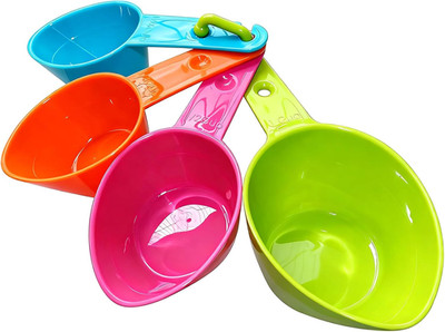 Dog Food Scoop Set of 4 Plastic Measuring Cups for Pet Food Cat Bird Feeder