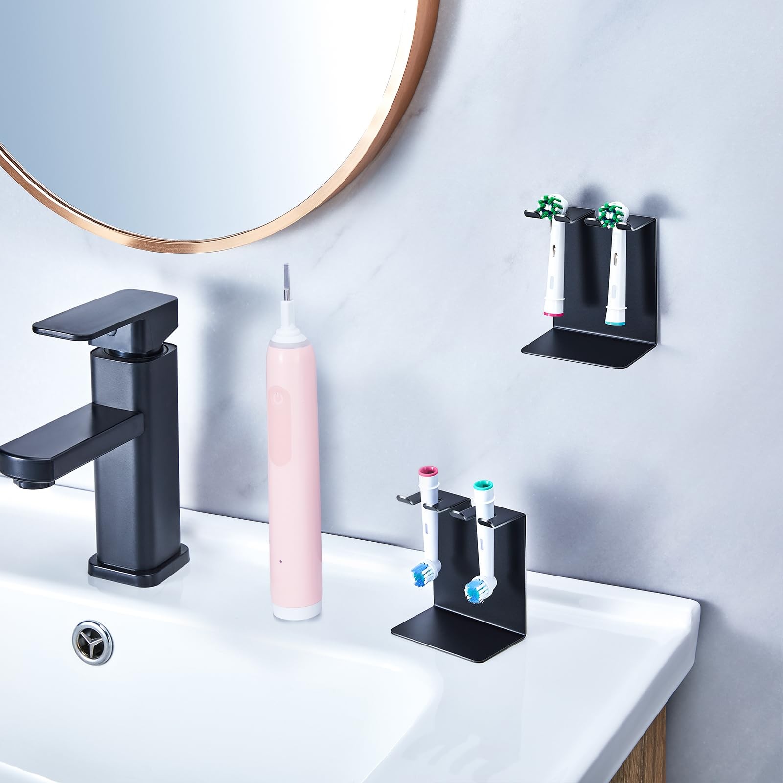 Support brosse a dent electrique mural brosse a dents placement libre - 2