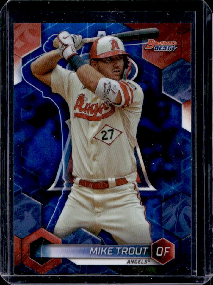2023 Bowman's Best Mike Trout Blue Refractor #143/150 Angels