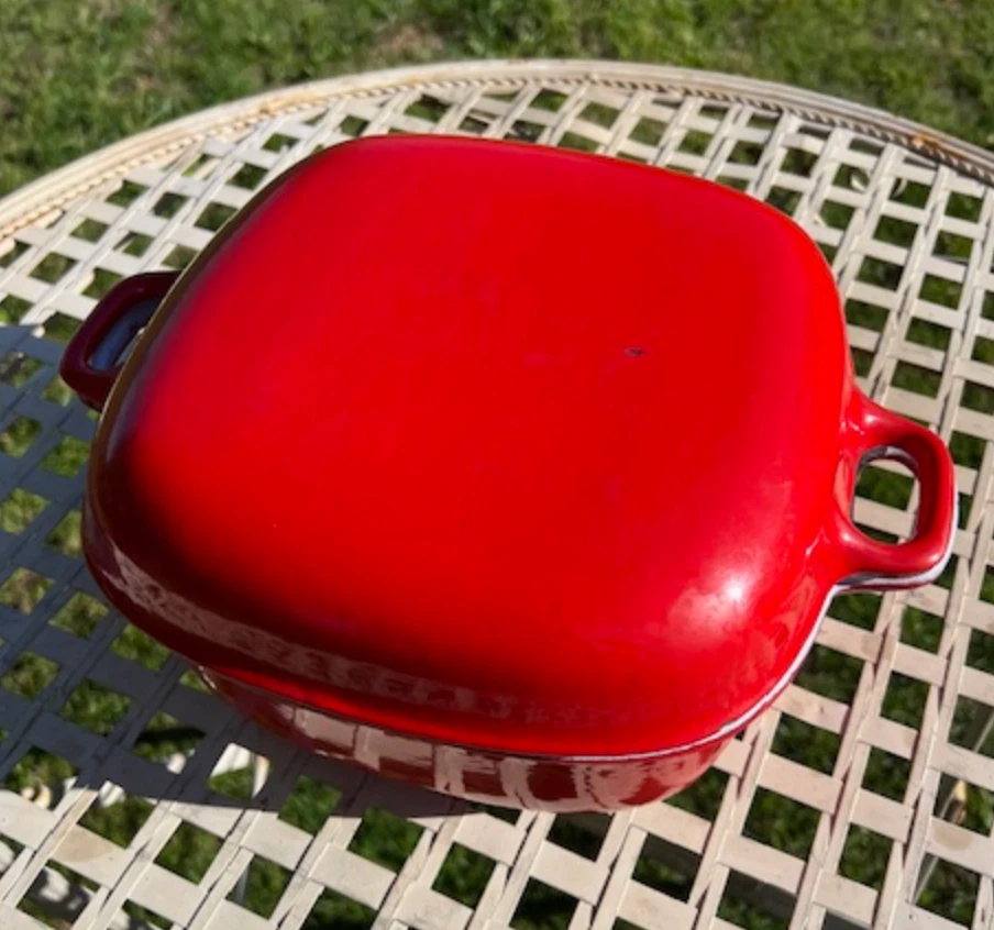 Vintage Anker Line Red Enamel Cast Iron Dutch Oven Jens Quistgaard Denmark Aga