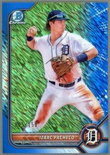 IZAAC PACHECO 2022 Bowman Chrome Prospects #BCP-106 Blue Shimmer Refractor 5/150