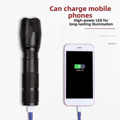 FÜR T6 LED Taschenlampe Zoombar USB Wiederaufladbar mit 1800mAh Akku Langlicht