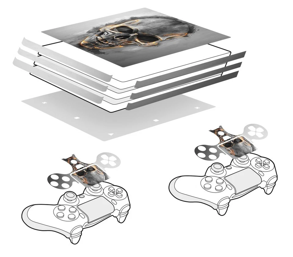 Speedlink Design-Skin Totenkopf Folie Aufkleber Sticker Vinyl für Sony PS4 PRO - Bild 3 von 4