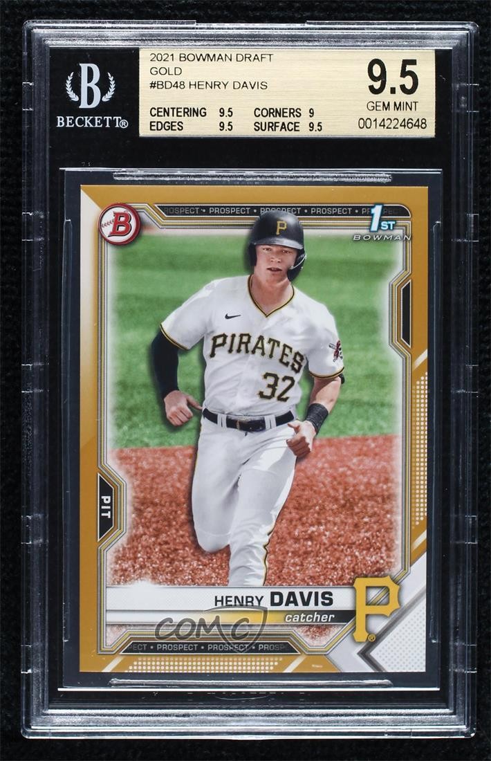 2021 Bowman Draft Gold 32/50 Henry Davis #BD-48 BGS 9.5 GEM MINT 05nn