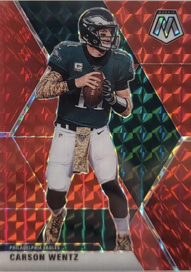 CARSON WENTZ 2020 Panini Mosaic Fusion Red Choice Eagles #67/80 PSA 10 Gem Mint - Image 3 of 4
