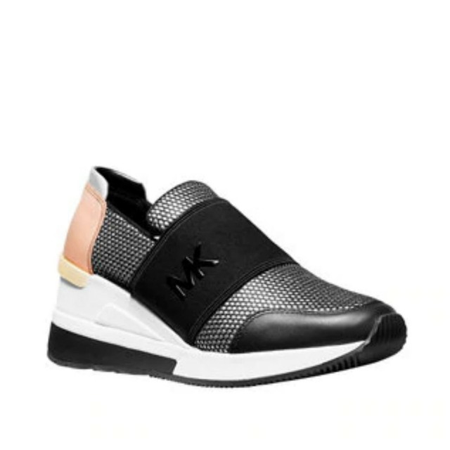 silver michael kors trainers