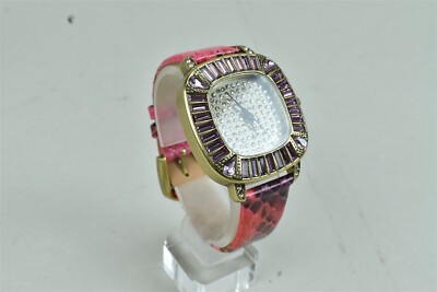 Heidi Daus Pink Swarovski Crystal Square Face Wristwatch  display picture 2