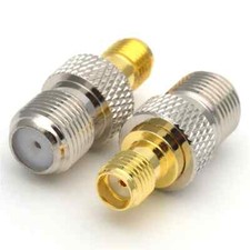 2x F Type Female Jack to SMA Female Straight Adapter RF Connector Converter