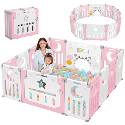 10/14/18 Stk Laufgitter Baby Laufstall Faltbar DIY Absperrgitter Krabbelgitter - Bild 18 von 59