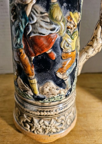 Vintage 12" German Style Beer Stein Mug W/Pewter Top Japan No Music Box - Picture 6 of 16