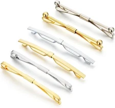 Tie Collar Bar Pin Set for Men 6 Pieces of Gold & Silver Two Tone by AnotherKiss