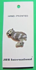 VINTAGE JHB 1&1/8" OWL WILD BIRD BROWN PLASTIC APPLIED SHANK BUTTON NOS-K400