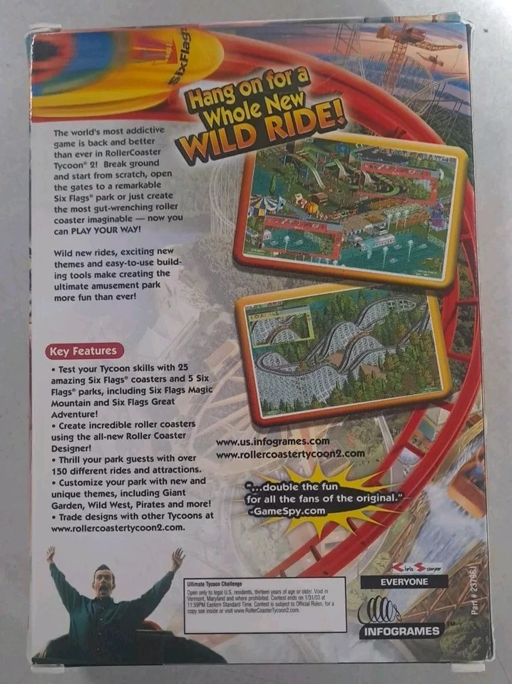 RollerCoaster Tycoon 2 (PC, 2002) Big Box - RARE!! Brand New Factory Sealed - Image 2 of 4