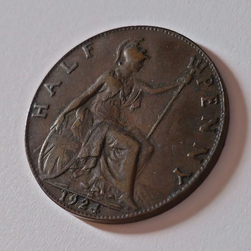 1924 Great Britain UK halfpenny - KM# 809 - COMBINE to save - UK-168 - Foto 2 di 5