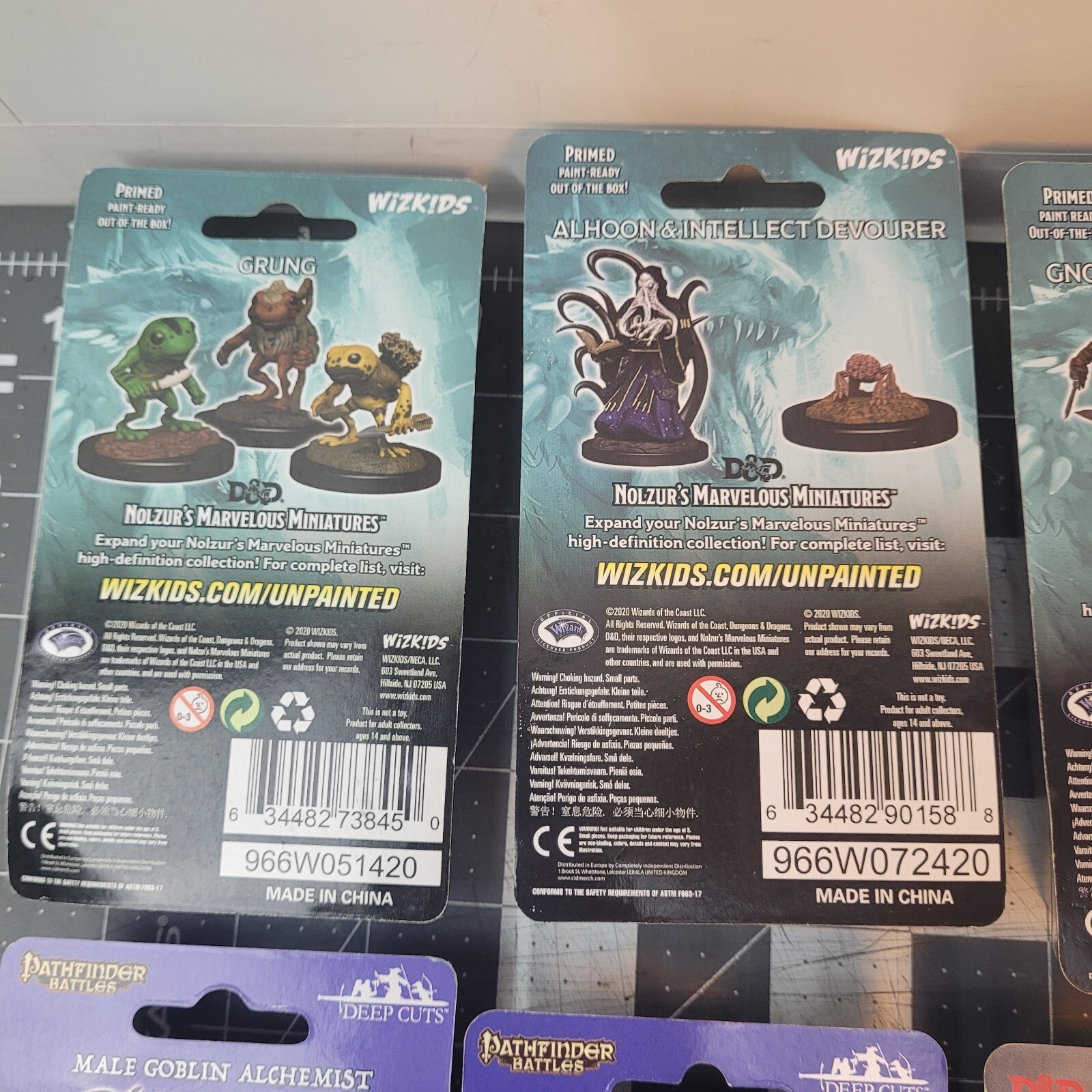 D&D NOLZURS MINIATURE LOT (8) Grung Gnoll Tortle Intellect Devourer Goblin Drago