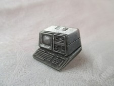 Vintage SCS Tie Tac pewter old TRS-80 Computer