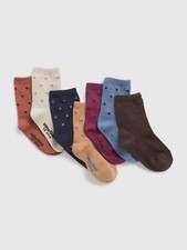 NEW GAP Toddler Girls Multicolor Polka Dot Cotton Crew Socks 7-Pack Sz 2-3 YRS