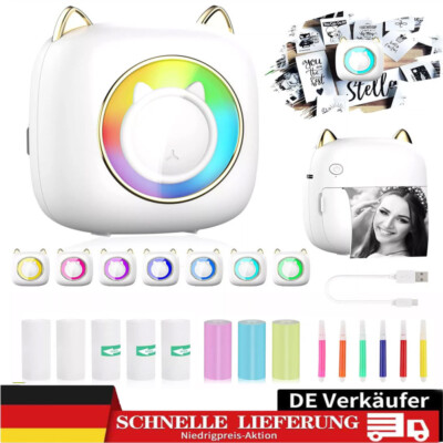 Mini Handy Drucker Bluetooth Tragbarer Fotodrucker Thermodrucker Taschendrucker