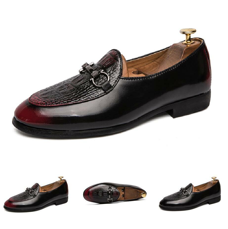 Herrenschuhe Slipper Spitz Abendschuhe Reptil-Optik Neu Formell Business-Schuhe Herrenschuhe Slipper Spitz Abendschuhe Reptil-Optik Neu Formell Business-Schuhe