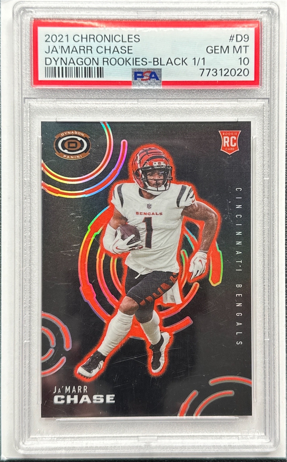 JaMarr Chase Panini Chronicles Dynagon Rookies #D9 Black 1/1