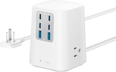 Anker 9-in-1 Charging Station 3AC Outlet 4 USB C Power Strip Surge Protector,5ft