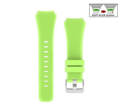 Easy-Klick Silikon Uhrenarmband Modell Orion gras-grün 22 mm, komp. Samsung