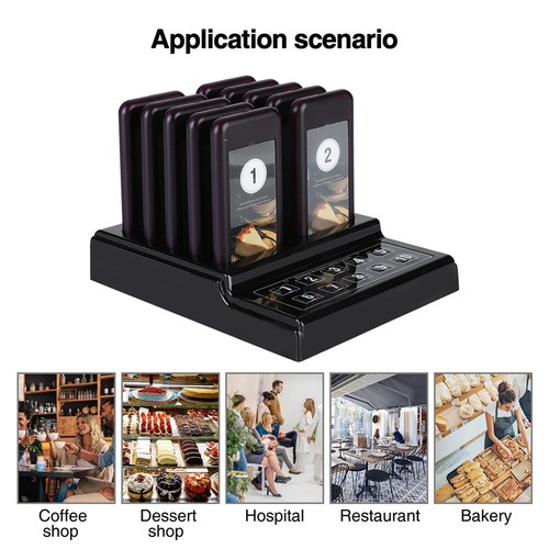 Restaurant Wireless 10-channel Guest Paging System 1KM Connection Distance - Photo 6/16