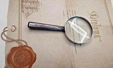 RARE LARGE SILVER magnifying glass. MONOGRAM....