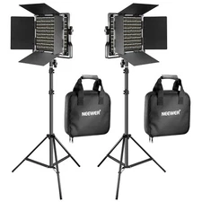 Neewer 2 Pieces Bi-color 660 LED Video Light and Stand Kit