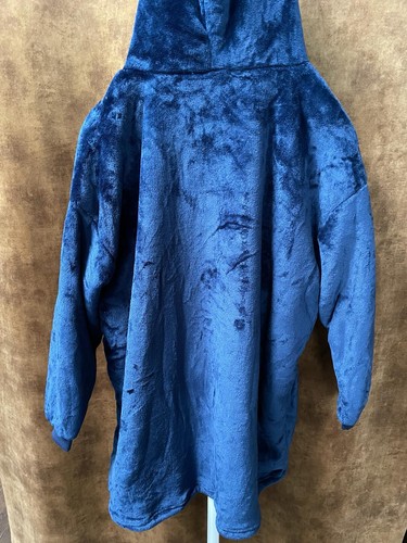 Kapuzendecke Blau Übergrosse mit Fleece gefütterte Hoodie Decke Unisex - Bild 2 von 4