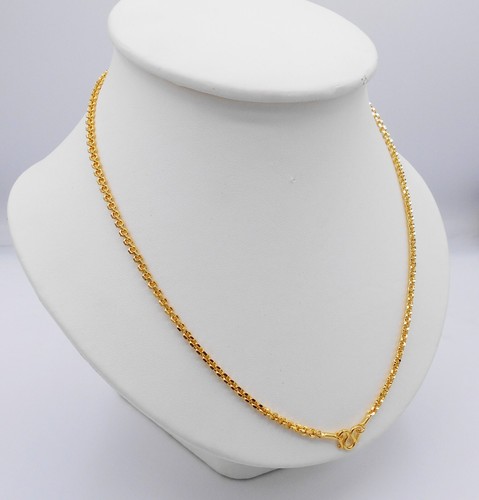 Chain 22K 23K 24K Thai Yellow Gold Plated Necklace Jewelry 18 inch  3.5 mm - Afbeelding 2 van 7