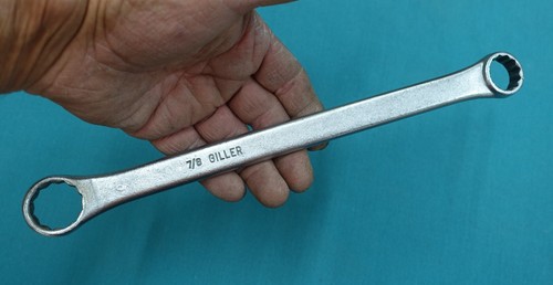 Vintage GILLER USA No. 2424  Box End Wrench  3/4" x 7/8" x 11-1/2" SAE 12 Point - Picture 1 of 11