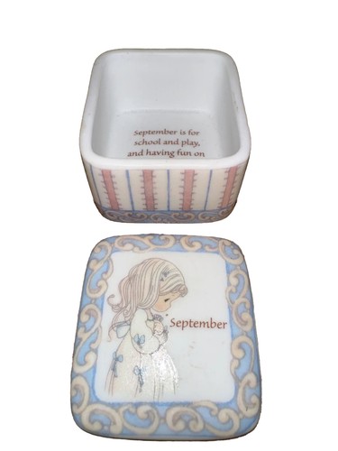 Vintage Precious Moments "September " Month Tiny Trinket Box - Picture 2 of 5