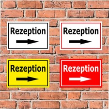 Schild - Rezeption + Pfeil rechts - in 4 Größen - S00085-252