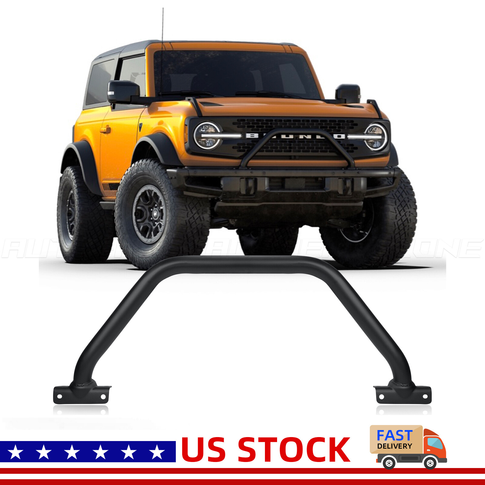 Front Bumper Bull Bar Guard Off Road Grill Guard Fit Ford Bronco 23