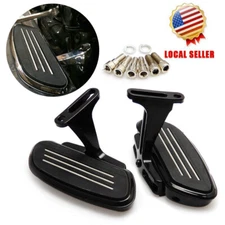 Black Streamline Passenger Floorboard Footboards Fit Harley Street Glide 93 - 22