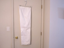 New ESCADA SPORT White Cotton Blend Flat Front Pocket Straight Leg Pants Size 44