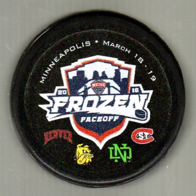 2016 NCHC FROZEN FACEOFF TEAM LOGO PUCK CLOUD