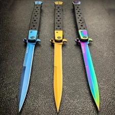13" Extra Large BIG BOY Milano Stiletto Blade Assisted Open Folding Pocket Knife