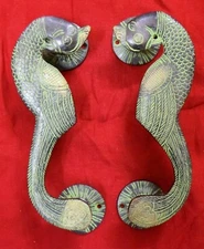 Brass Peacock Door Pull Scarlet Peafowl Door Handle Set Loving Bird Figure HK124
