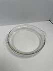 PYREX Scalloped Edge & Handles PIE PAN Plate 10” Deep Dish #229 Glass