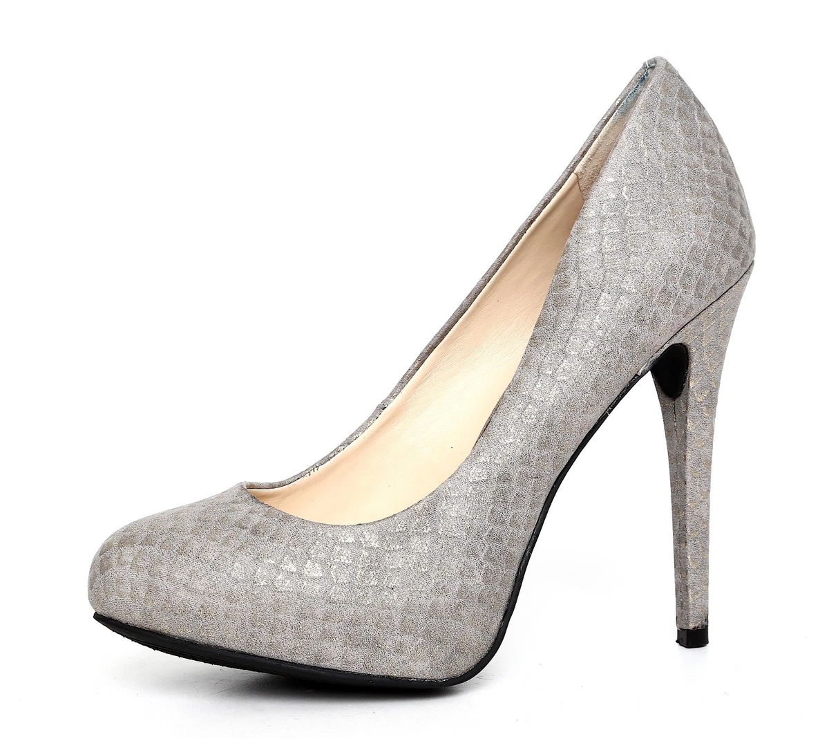 Snake Print High Heels - Black, White, and Gray