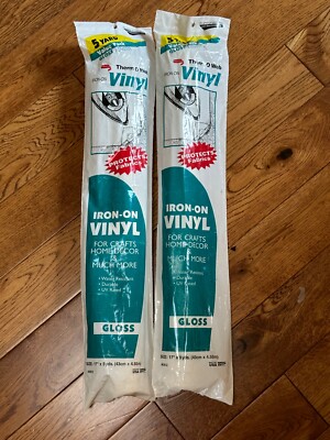 Thermo Web Iron on Vinyl Gloss 2 rolls 5 yards each Made in USA 