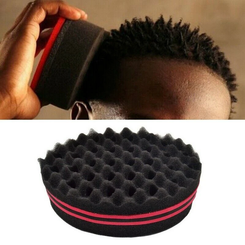 2× Double Side Magic Hair Brush Sponge Twist Wave Barber Afro Hair Curl Wave US - Image 3 of 4