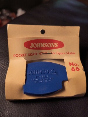 1 VTG NESTOR JOHNSONS BLUE POCKET SKATE HONE SHARPENER ,sharpening tool, New. DM