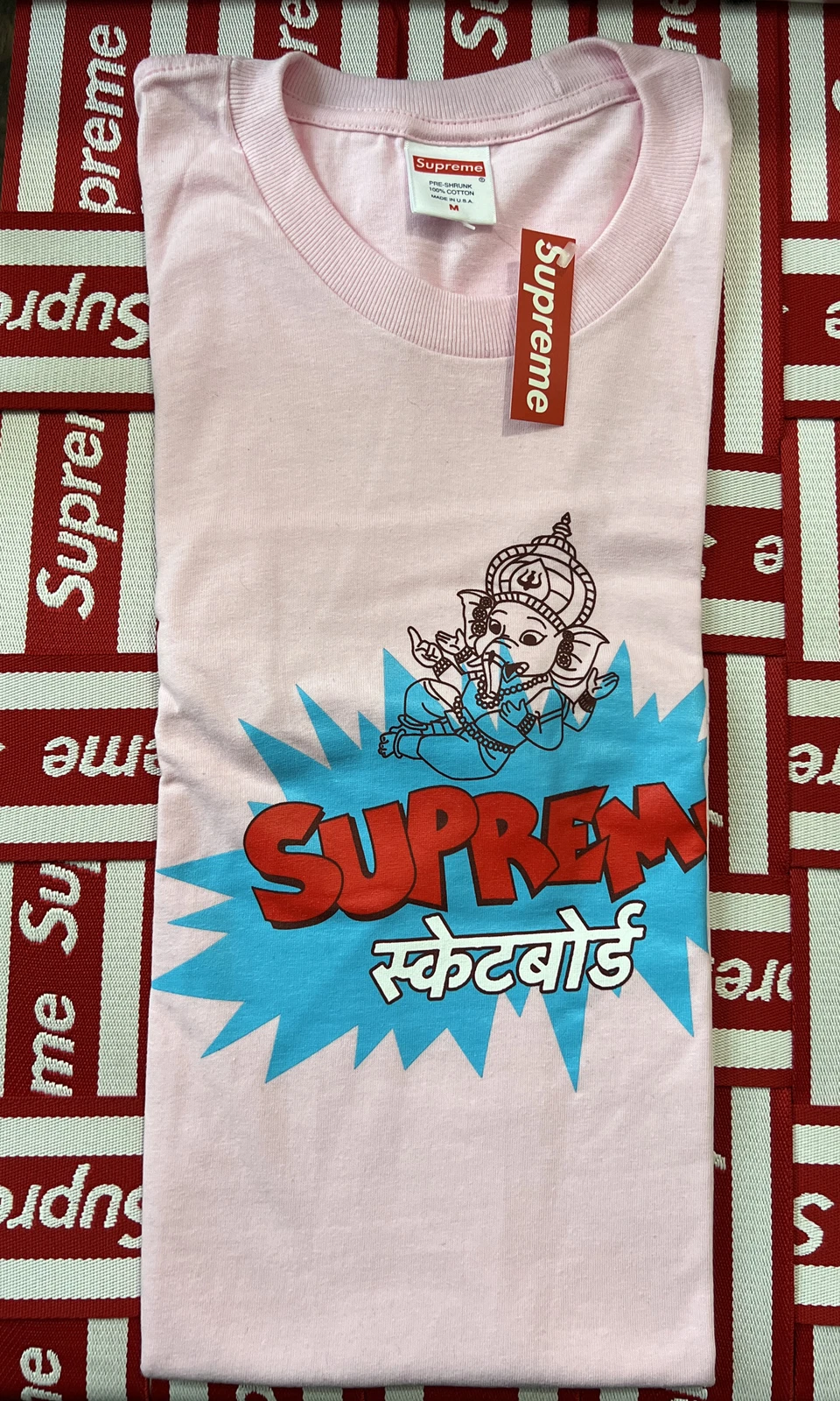 T shirt Supreme Ganesha !! Rose !! Moyen !!! NEUF AVEC ÉTIQUETTES !!SS18 !!!!!!!!LSuper Rare !!!!!