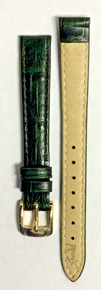 12MM DARK GREEN SPEIDEL GENUINE LEATHER WILD CROCO PATTERN WATCH BAND ! - Image 3 of 3