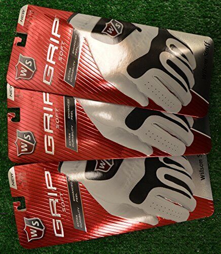 Wilson Staff Grip Soft Golf Gloves -3 Pack Mens: Fits on the Lef