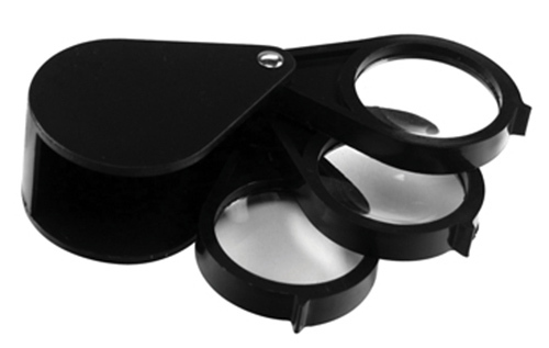 5X 10X 15X Triple Folding Pocket Magnifier Loupe Magnifying