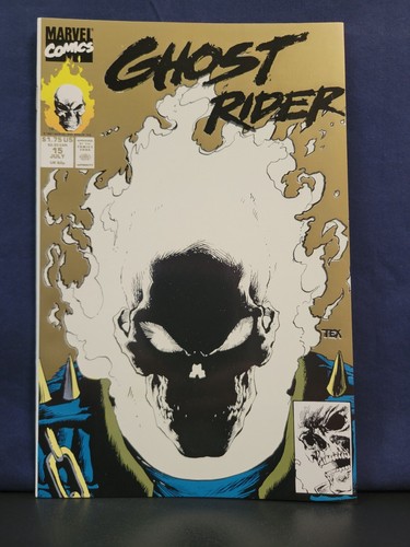 Ghost Rider #15 Marvel, 1991 Glow-n-the Dark 2nd Print Gold Foil Variant NM+ 9.6